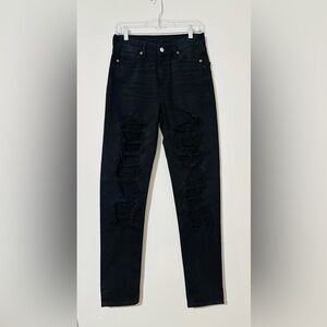 American Eagle Outfitters Black Ripped Skinny Jeans